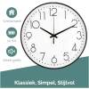 Afbeelding van HSXL - Kleine 30cm Design Wandklok met Stil Quartz Uurwerk - Zwart / Wit - HSM001 - Analoog - Klok Modern -