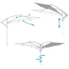 Afbeelding van Lifetime Garden Zweefparasol met Voet - Zwevende Parasol Kantelbaar - ⌀300 x 300 cm - Balkonparasol met