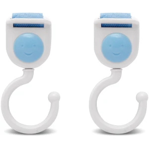 Afbeelding van set van 2 - Kinderwagenhaak - Boodschappenhaak met Klittenband - Blauw - MAX. 2 KG - BPK - c815 6ff3 494e