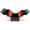 Afbeelding van Handy - Gereedschapskoffer Leeg / Gereedschapskist Metaal - Zwart/Oranje - 430 x 210 x 200 mm - Cadeau Mannen