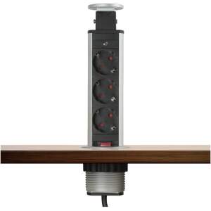Afbeelding van DELIGHT - Inbouw Pop-Up Tafelblad Stekkerdoos met 3 Stopcontacten - Zilver - c8b7 1716 4bc1 8062 6eea3a6d4096