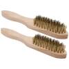 Afbeelding van Handy - Staalborstel - Set van 2 - 28CM - 5 rijen - Onkruid verwijderen - Roest verwijderen Draadborstel -