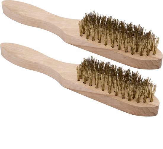 Afbeelding van Handy - Staalborstel - Set van 2 - 28CM - 5 rijen - Onkruid verwijderen - Roest verwijderen Draadborstel -