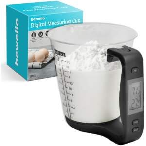 Afbeelding van Keukenweegschaal Digitaal met Kom - max. 1KG / 600ml - Digitale Maatbeker - incl. Gratis Batterij - cb87 9249