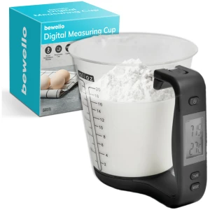 Afbeelding van Keukenweegschaal Digitaal met Kom - max. 1KG / 600ml - Digitale Maatbeker - incl. Gratis Batterij - cb87 9249