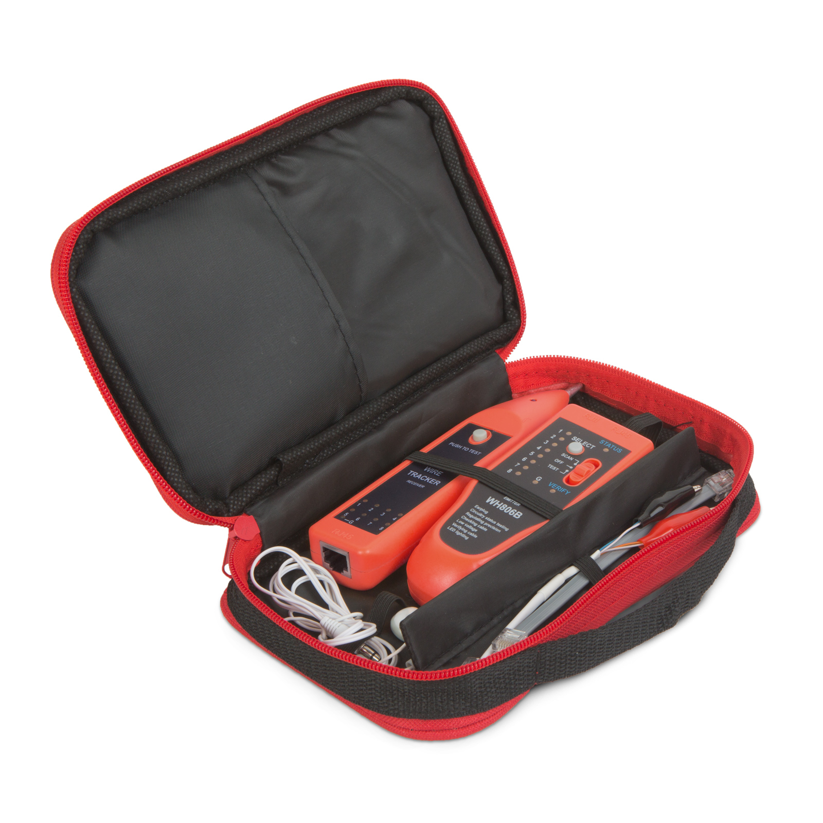 Afbeelding van MAXWELL Netwerk Tester - RJ45 en RJ11 Kabel Tester - Internet LAN tester - Incl. 2x Batterijen - Incl. RJ11