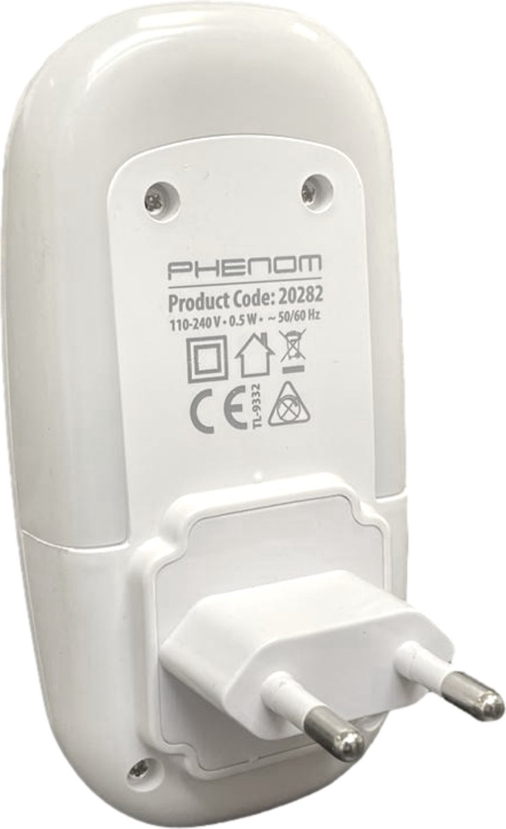 Afbeelding van Nachtlampje Stopcontact Stekkerlamp - Wit - Automatisch met Dag/Nacht Sensor - Voor Kinderen / Volwassenen -