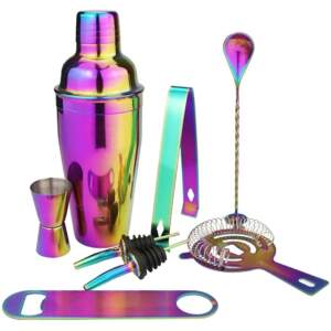 Afbeelding van Cocktail Shaker Set Regenboog- 8 delig - Cocktail shaker 500ML - Cocktail - Roestvrijstaal - Cocktails Maken