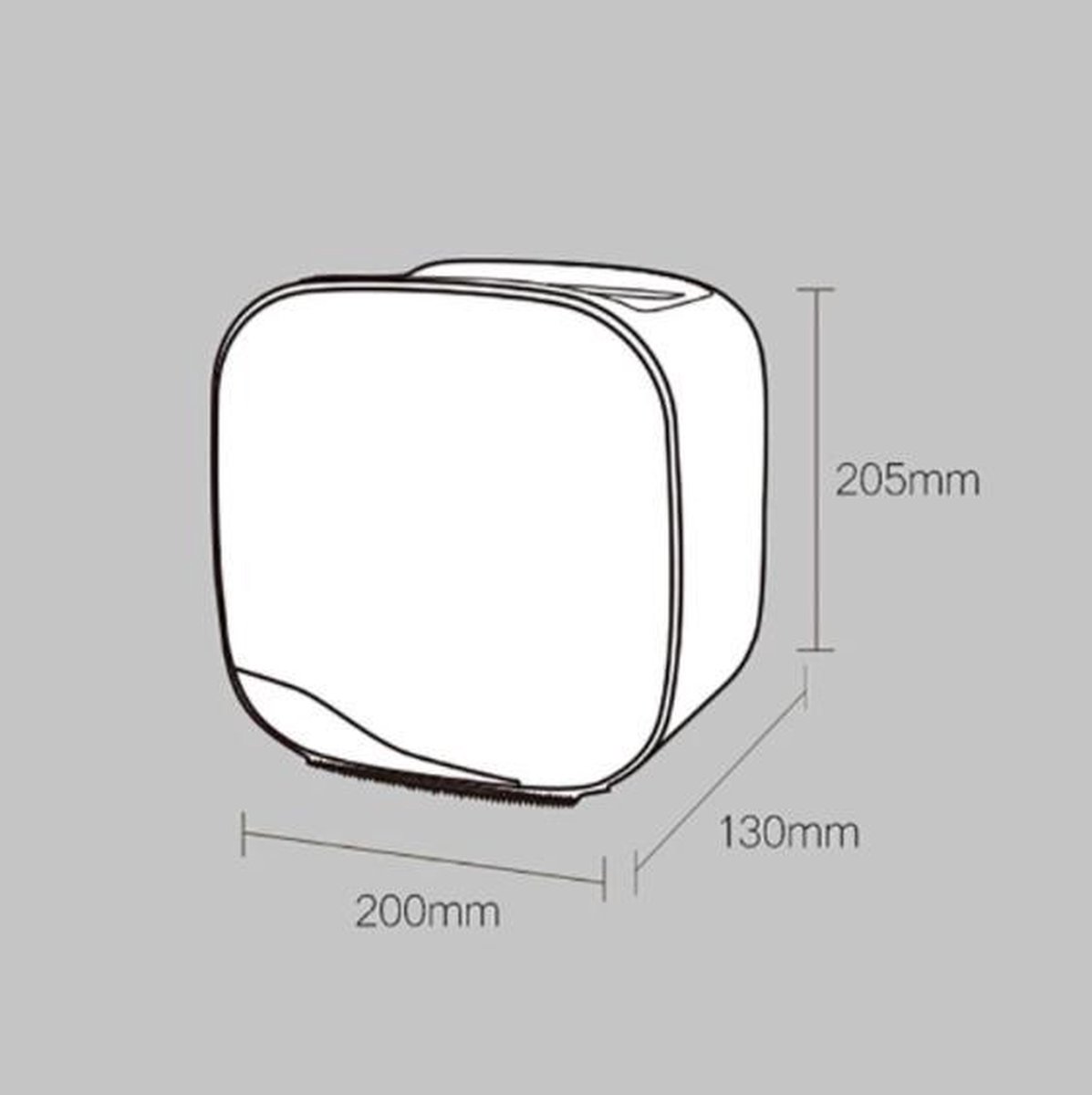Afbeelding van Bewello® - WC Rolhouder - Toiletrolhouder - Zelfklevend WC Kastje - Wit met Grijs - 200 x 130 x 205 mm -