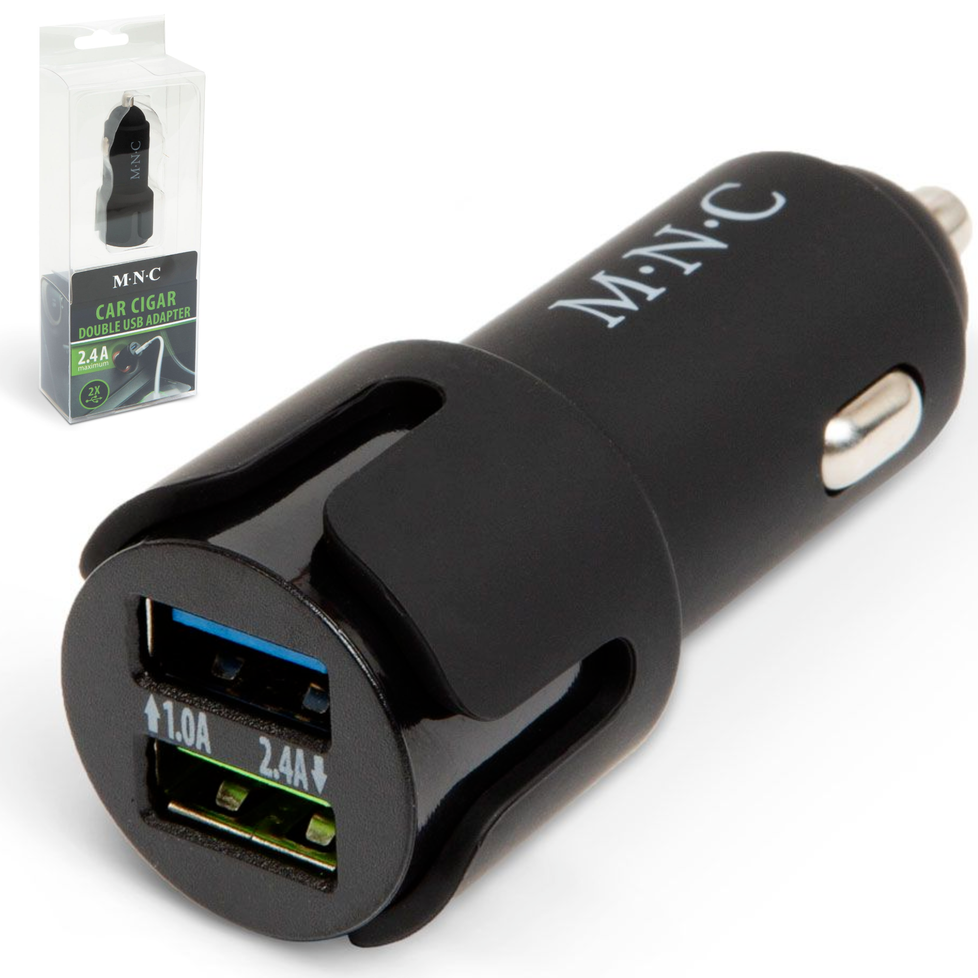 Afbeelding van Autolader 12v en 24 v - 2x USB A - Auto oplader USB - USB autolader 2 poorten - Auto lader -