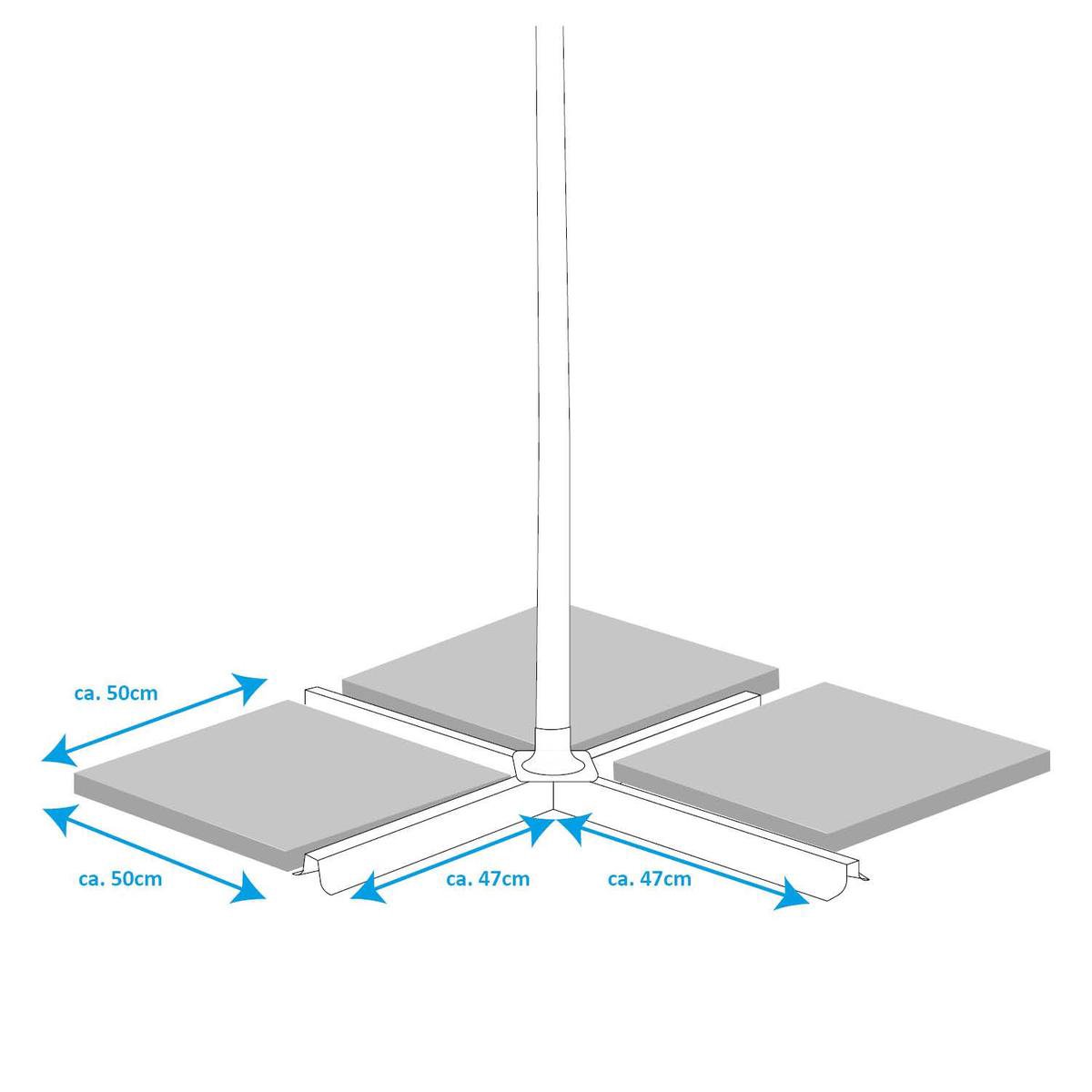 Afbeelding van Lifetime Garden Zweefparasol met Voet - Zwevende Parasol Kantelbaar - ⌀300 x 300 cm - Balkonparasol met