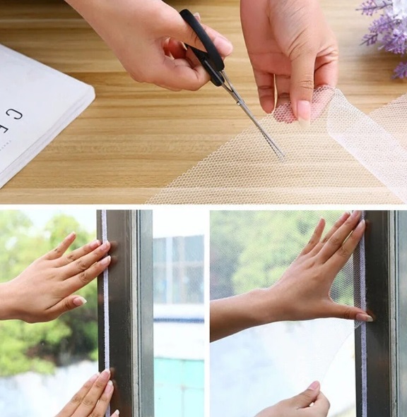 Afbeelding van Garden of Eden - Raamhor Horrengaas voor ramen met Klittenband - 150 x 180 cm - Zwart - Raamhor - Vliegengaas