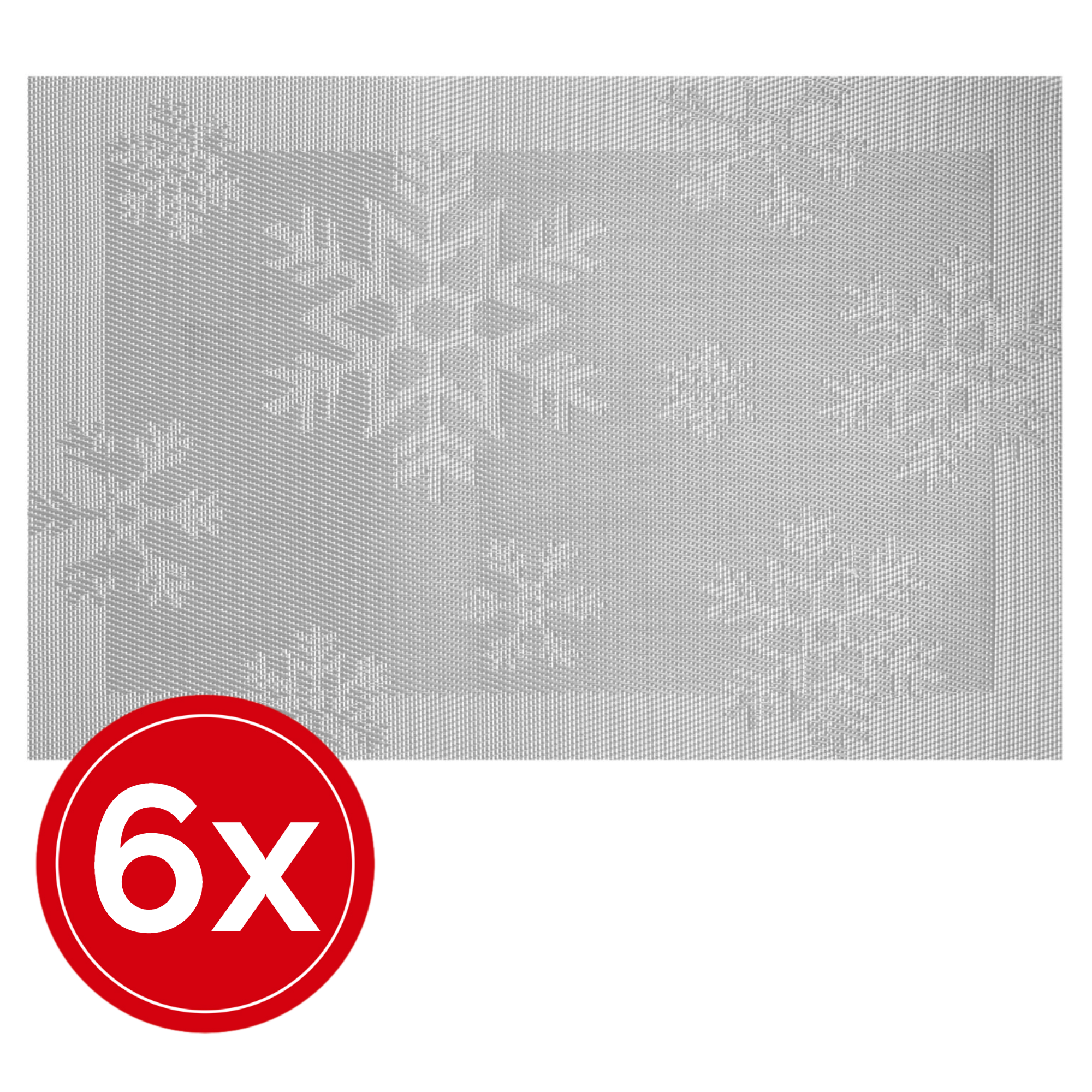 Afbeelding van Kerst Placemat - 6 stuks Placemats - Zilver Sneeuwvlokken - d283 f348 462b 8437 ea296c503fdf