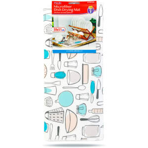 Afbeelding van Afdruipmat Afwas - Kookgerei Patroon - Microvezel - 38x51CM - Droogmat Vaat - Afdruip Mat - BPK - d43a 9476