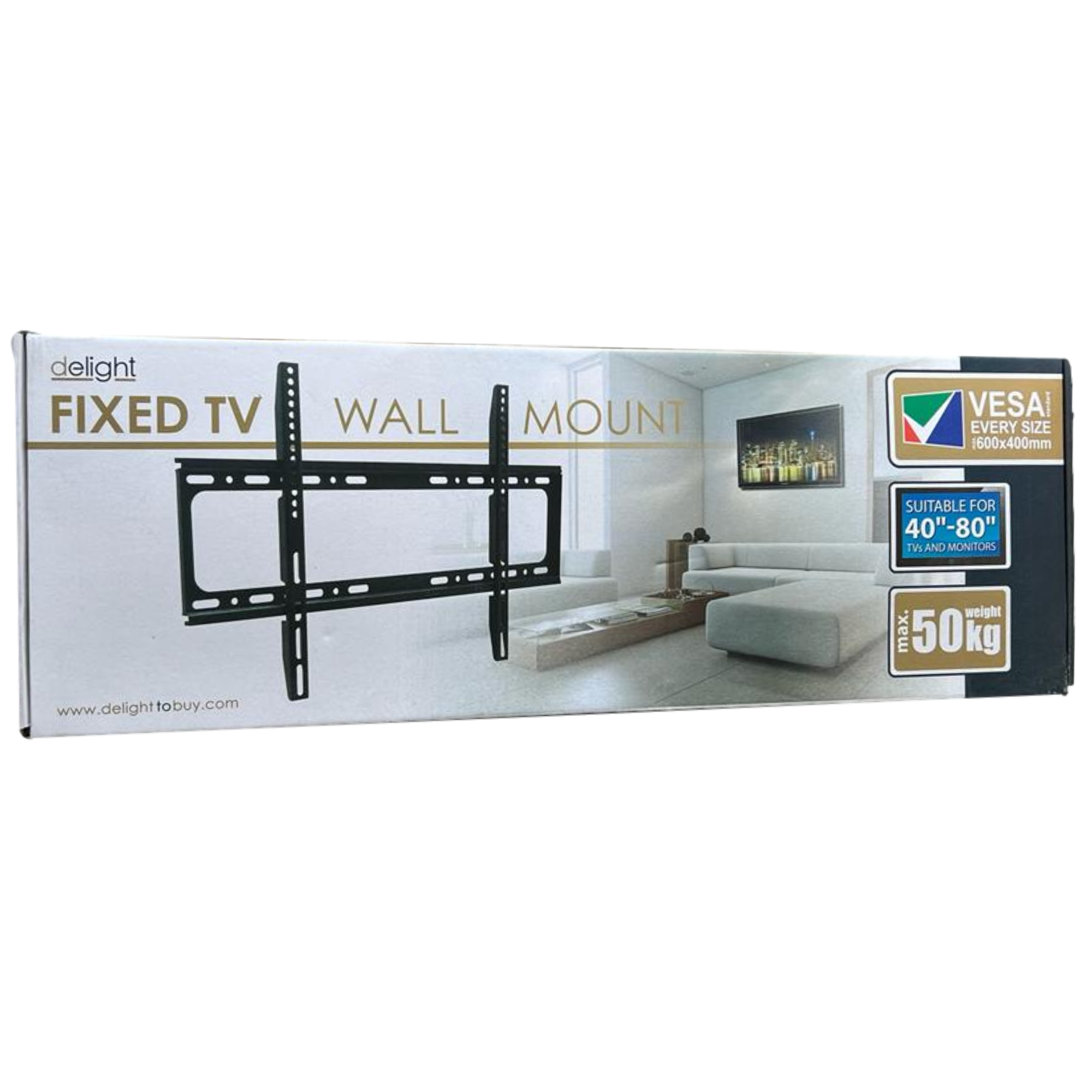 Afbeelding van Delight TV Beugel - VESA 600x400 mm(max.) - Geschikt voor 40 - 80" inch - Met ingebouwde waterpas - d484