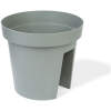 Afbeelding van Ronde Kunststof Balkon Plantenbak/Bloembak - Bloempot voor Reling - Licht Grijs - Ø28 x 25,5 cm -