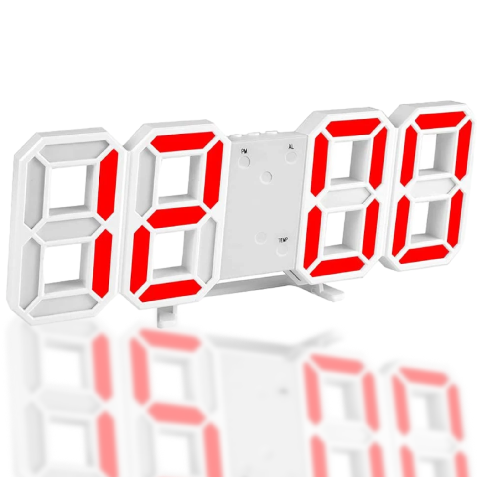 Afbeelding van Digitale LED Klok Wekker met Rood Licht - op USB (incl.) - Tafelklok voor Slaapkamer - Game Kamer - 24 x 9,4