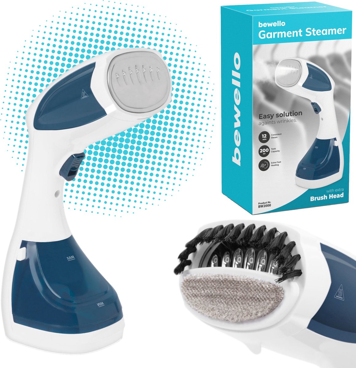 Afbeelding van Kledingstomer - Handstomer Kleding - Stoomreiniger Stoomapparaat - Draagbare Handstomer op Netstroom - 200ML