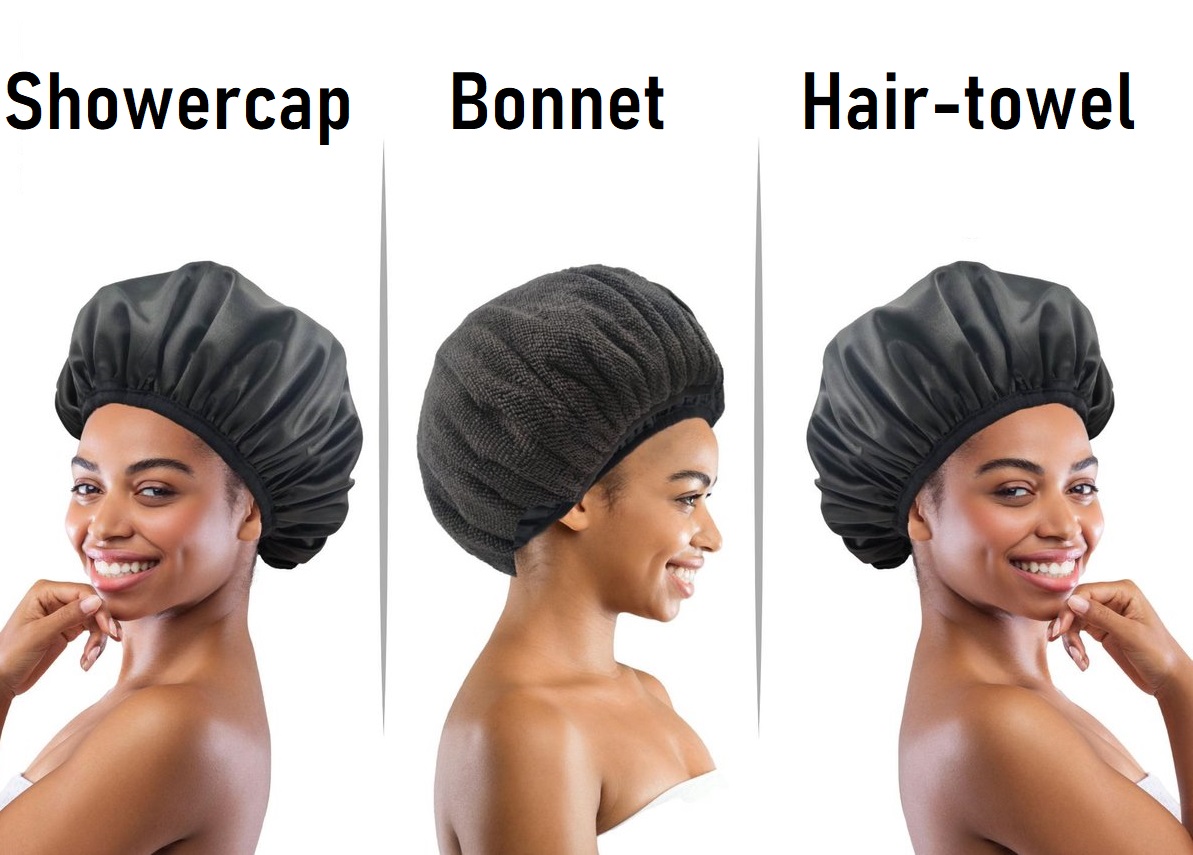 Afbeelding van 3 in 1 Douchemuts Dames - Haarhanddoek Microvezel, Slaapmuts Satijn en Douchemuts in 1 - Hoofdhanddoek