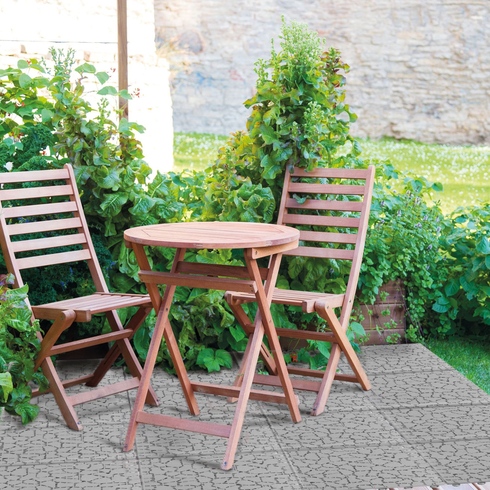 Afbeelding van Garden of Eden - Tuintegels - Vlonder - Vlondertegel - Terrastegels Kunststof - Grijs - Steenpatroon 29x29CM