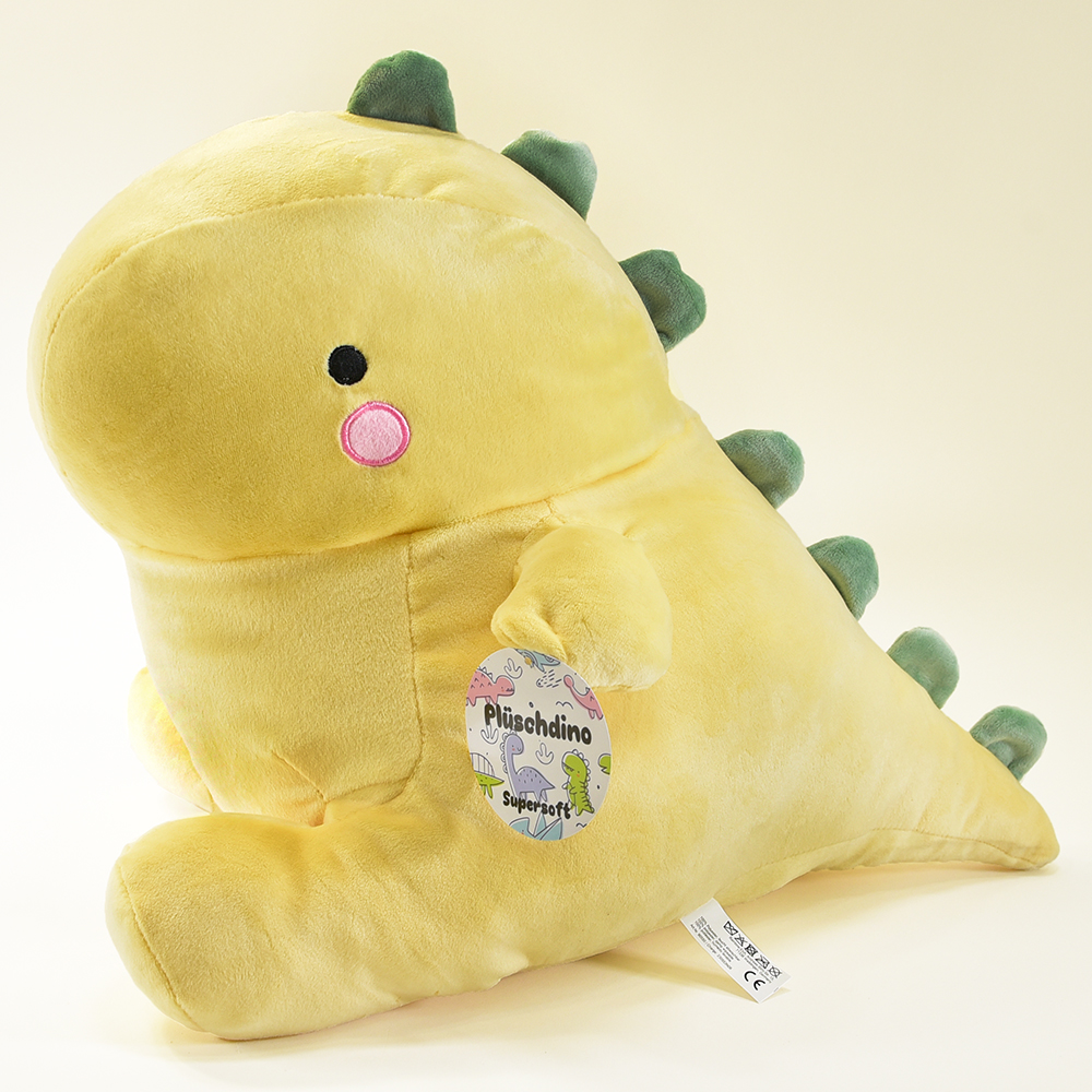 Afbeelding van Kussen Dinosaurus Knuffel - Dino Squish Plushie Kinderkussen - Kind Knuffelkussen Zachte Plush - 40cm - Geel
