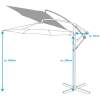 Afbeelding van Lifetime Garden Zweefparasol met Voet - Zwevende Parasol Kantelbaar - ⌀300 x 300 cm - Balkonparasol met
