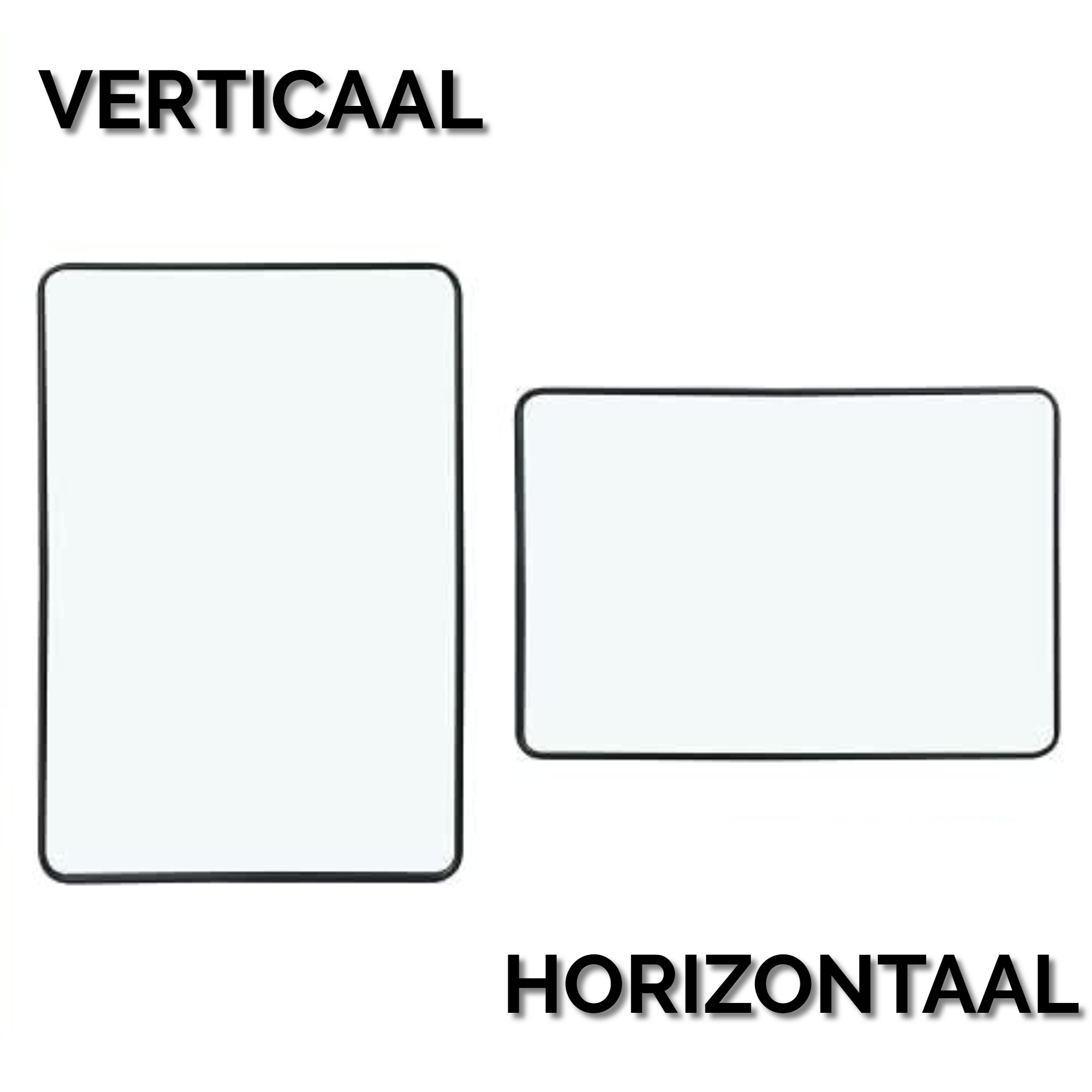 Afbeelding van HSXL - Spiegels - Luxe Rechthoekige Spiegel Zwart - 60x90cm Groot - Grote Wandspiegel 60 x 90 cm Rechthoek