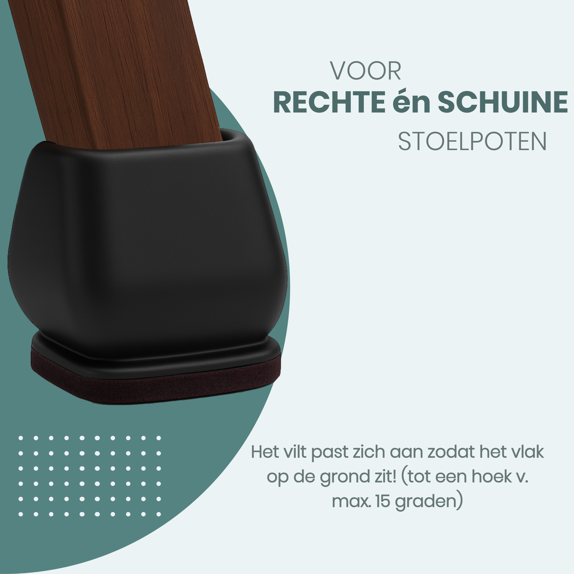 Afbeelding van N'JOY LIFE - 24x Premium Stoelpoot beschermers Flexibel - Stoelpootdoppen 19x19 tot 26x26 mm voor