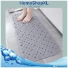 Afbeelding van HSXL - Antislipmat - 88x40CM - Incl. Netspons - Antislip Douchemat / Badmat Grijs met Zuignappen – Mat voor