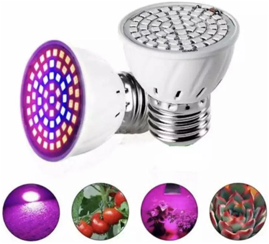 Afbeelding van LED Groei Lamp E27 met 54 leds - KWEEK LED Lamp - Voor Groei en Bloei - Groeilamp Set van 3 Stuks - e085 61e9