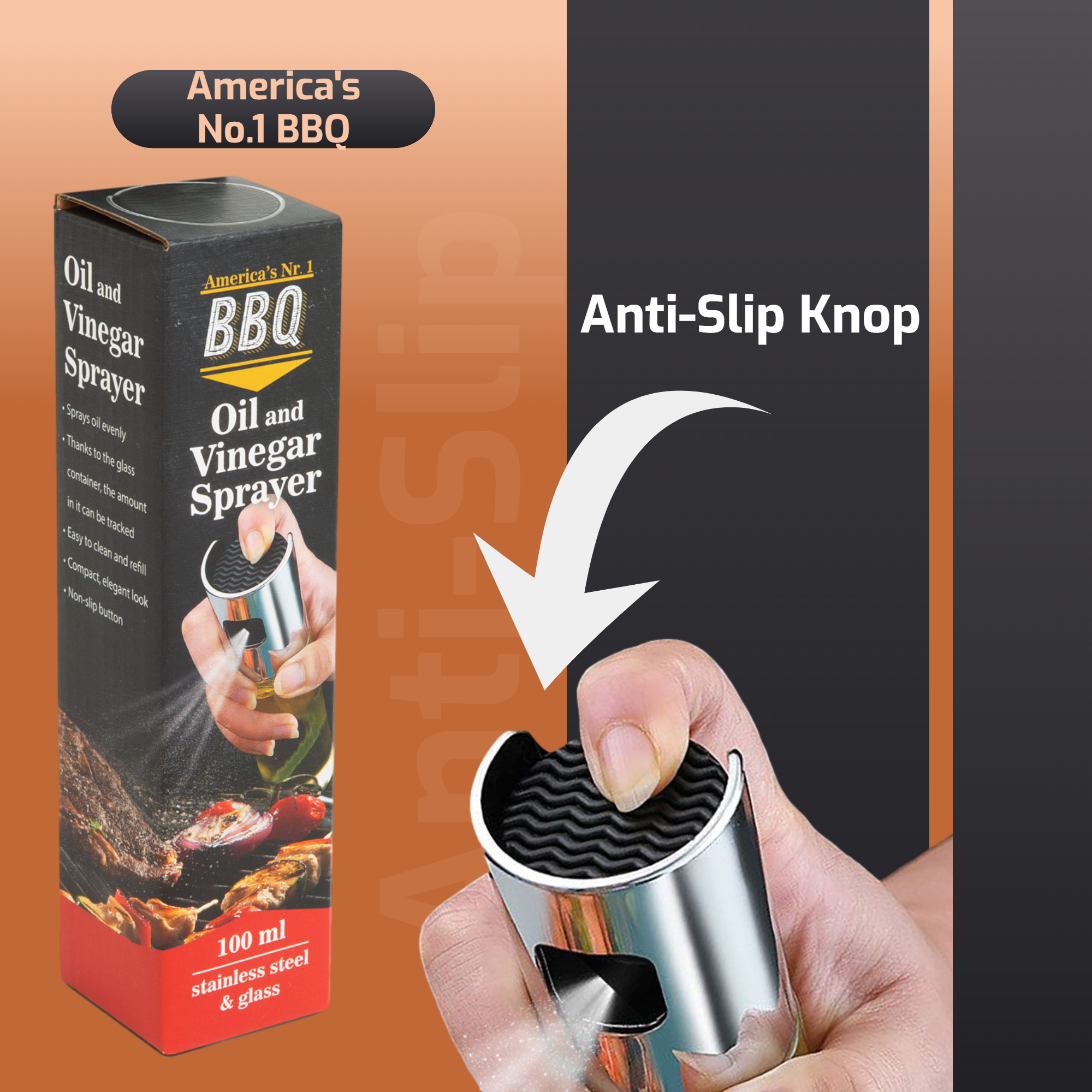 Afbeelding van America's No.1 BBQ Oliesprayer - Olijfolie Sprayer - Gourmet / Gourmetten - Luxe Olie Sprayer -