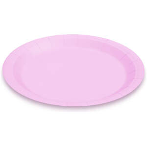 Afbeelding van Kartonnen Bordjes Roze 23cm 12 stuks - Wegwerp borden - Feest/Verjaardag/BBQ borden / Gebak Bordjes -