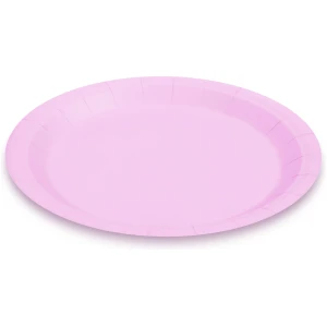 Afbeelding van Kartonnen Bordjes Roze 23cm 12 stuks - Wegwerp borden - Feest/Verjaardag/BBQ borden / Gebak Bordjes -