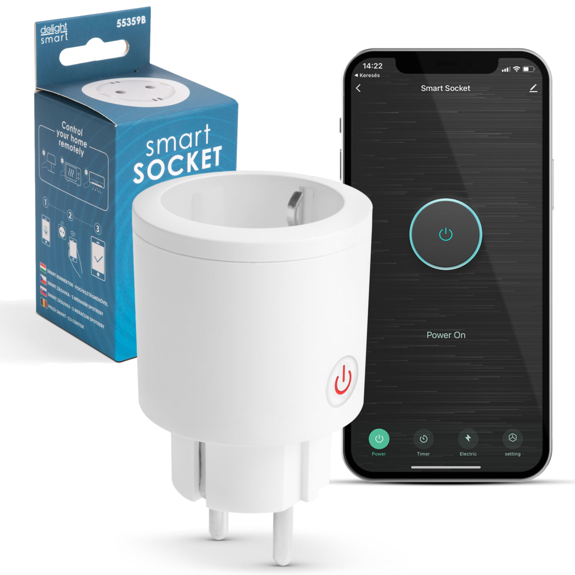 Afbeelding van Slimme WiFi Stekker - Smart Plug met Energiemeter - 3680W / 16A Geschikt maar niet gemaakt door: Amazon