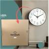 Afbeelding van HSXL - Kleine 30cm Design Wandklok met Stil Quartz Uurwerk - Zwart / Wit - HSM001 - Analoog - Klok Modern -