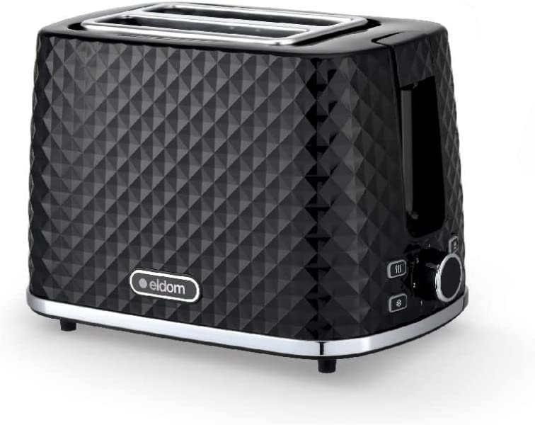 Afbeelding van Toaster Broodrooster Retro - Zwart - Model 2024 - Vintage Geroosterd brood Toaster - met Cool Wall, Ontdooi