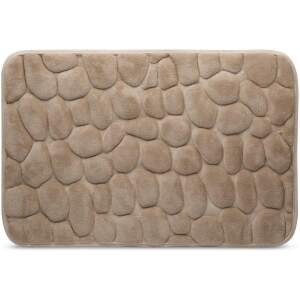 Afbeelding van Kleine Antislip Badmat voor in Badkamer/Toilet/WC - Bruin - Steenpatroon - 40x60cm - e471 313c 4bba b47d