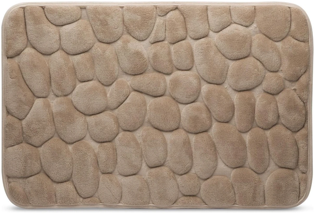 Afbeelding van Kleine Antislip Badmat voor in Badkamer/Toilet/WC - Bruin - Steenpatroon - 40x60cm - e471 313c 4bba b47d