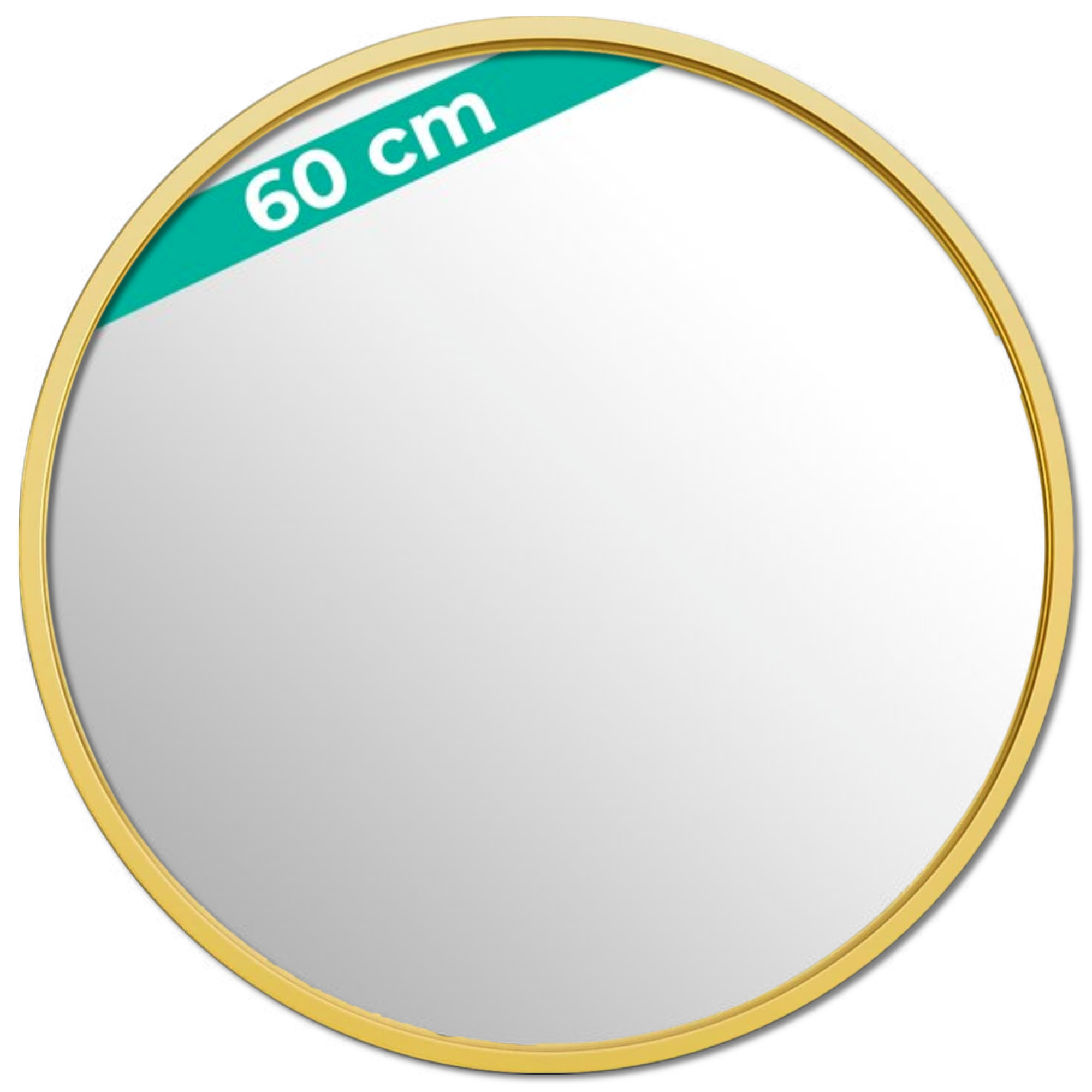 Afbeelding van HSXL - Spiegels - Ronde Spiegel Goud - 60 cm Groot - Grote Wandspiegel Rond - Industrieel / Modern Design -