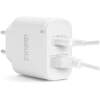 Afbeelding van Dubbele USB Stekker Oplader met 2 poorten PD20W - Wit - Snellader - USB A & USB C Lader - Oplaadblok -