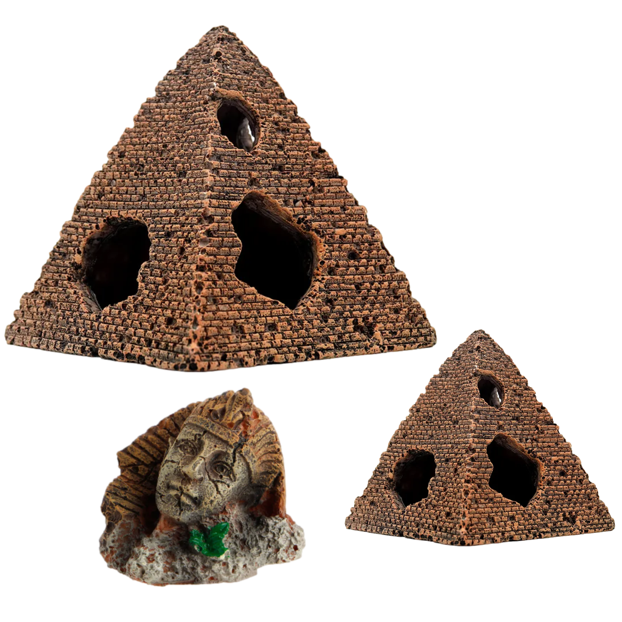 Afbeelding van Aquarium Decoratie - Ornamenten - Set van 3 - Pyramide - Egypte - Sfinx - Woestijn - e73b 6d14 4200 bc6f