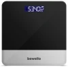 Afbeelding van Bewello - Weegschalen - Weegschaal Personenweegschaal Digitaal - Gehard Glas - Zwart met Zilver - max. 180KG