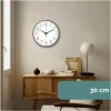 Afbeelding van HSXL - Kleine 30cm Design Wandklok met Stil Quartz Uurwerk - Zwart / Wit - HSM001 - Analoog - Klok Modern -