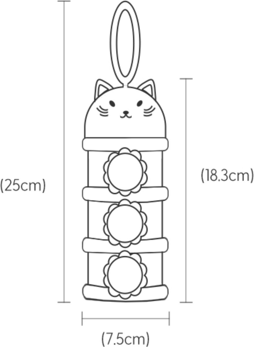 Afbeelding van HSXL - Melkpoeder Doseerdoosjes – Melkpoeder Toren – BPA Vrij – 3 Compartimenten – Roze –