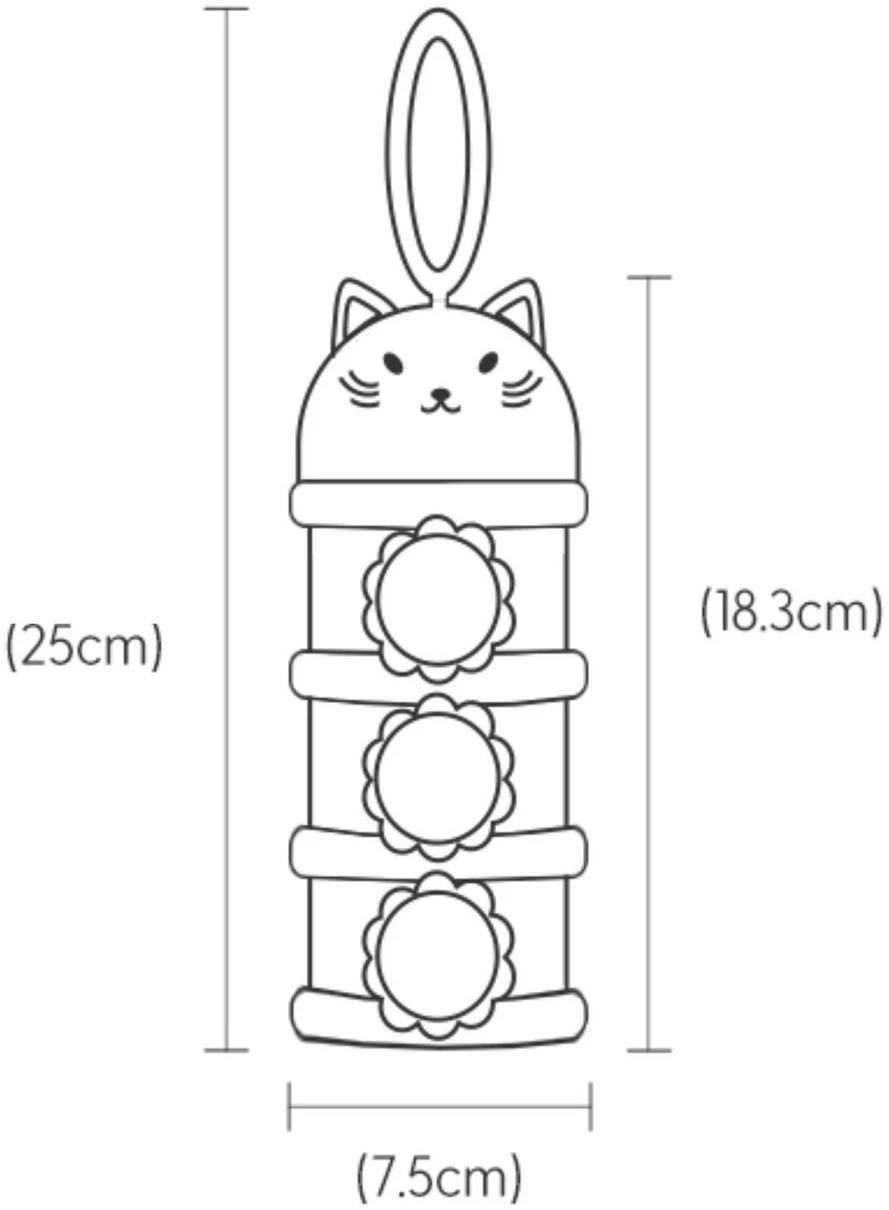 Afbeelding van HSXL - Melkpoeder Doseerdoosjes – Melkpoeder Toren – BPA Vrij – 3 Compartimenten – Roze –
