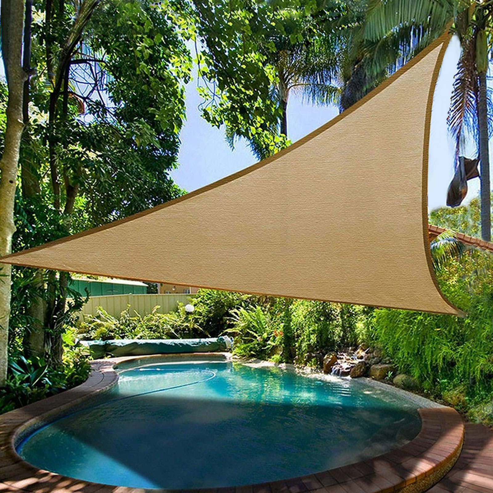 Afbeelding van Garden of Eden - Schaduwdoek Driehoek - 3x3x3m - Stevig Doek 160g/m² - Beige - UV bestendig - Zonnescherm