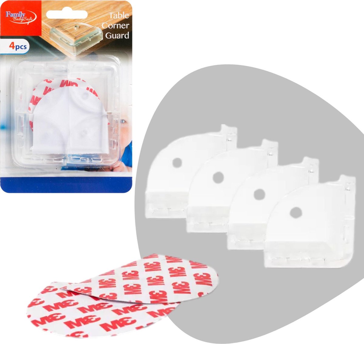 Afbeelding van Hoekbeschermers Tafel voor Baby en Kind - Set van 4 - Hoekbescherming Transparant - BPK - ea54 cd77 487a ac21