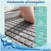 Afbeelding van HSXL - Antislipmat - 70x40CM - Incl. Netspons - Antislip Douchemat / Badmat Grijs met Zuignappen – Mat voor