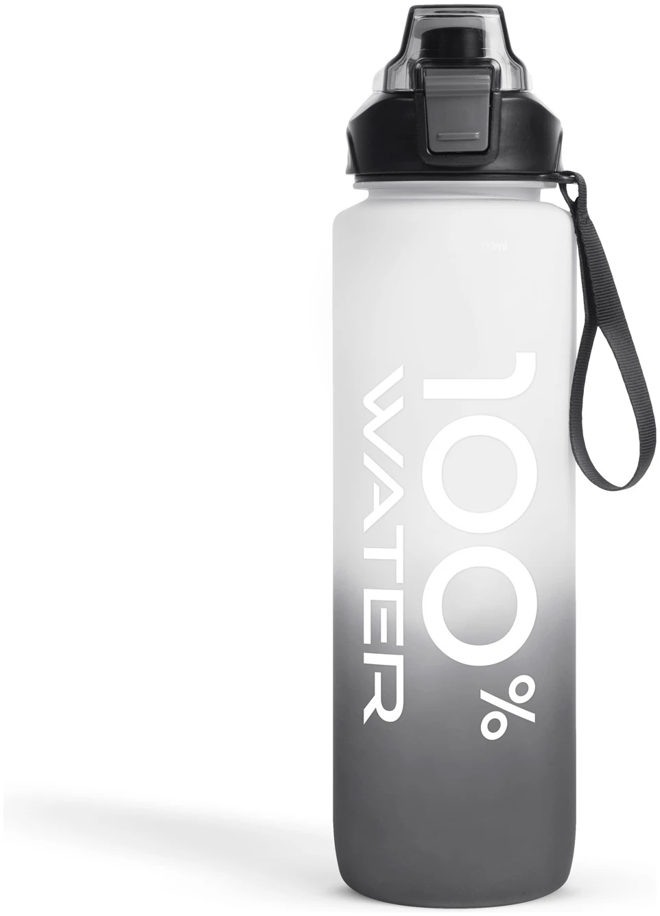 Afbeelding van Family Sport - Waterfles Zwart / Wit - 1 Liter Drinkfles - Waterfles met Rietje - Waterfles - BPA Vrij -