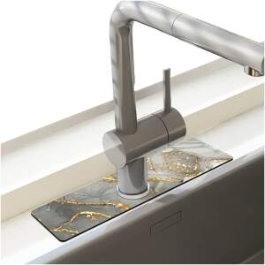 Afbeelding van HSXL - Diatomiet Mat voor Kraan - Gootsteen - Droogmat - Afdruip - Keuken - Kraanmat - Antislip - 38x10CM -